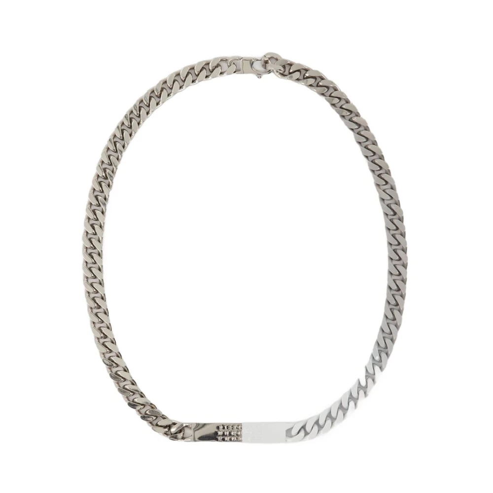 Mm6 Maison Margiela Women's Silver Minimal Logo Necklace - Brass