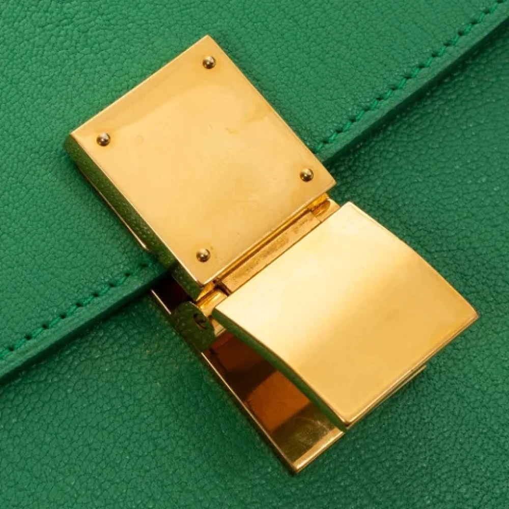 Celine Vintage Pre-owned Leather celine-bags Green Dames
