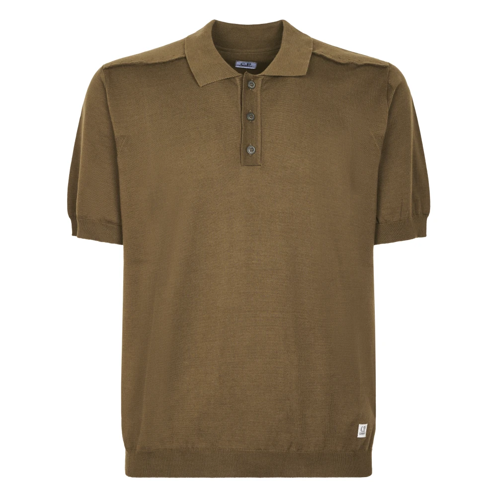 C.p. Company Men's Green Polo Shirts, L, Cotton Sea Island Short Sleeve Polo Jumper