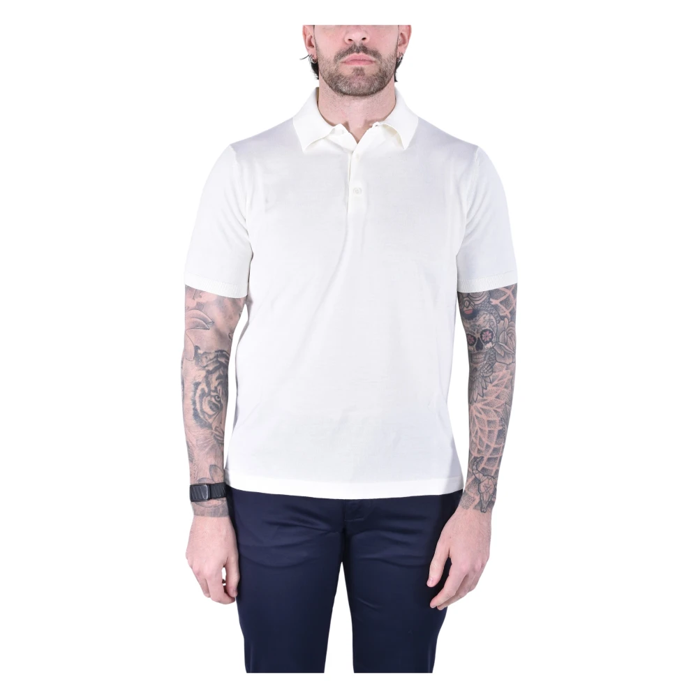 Kangra Mannelijk Wit Tops Heren, 2XL, Katoen, Polo Met Knopen En Korte Mouwen