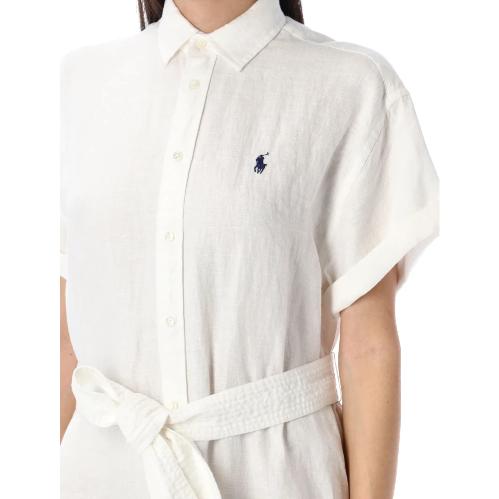 Polo Ralph Lauren Stijlvolle Midi Overhemdjurk White Dames