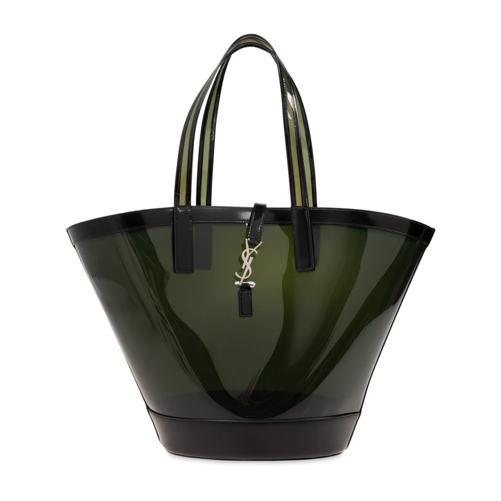 Saint Laurent Medium Shopper Tas Green Dames