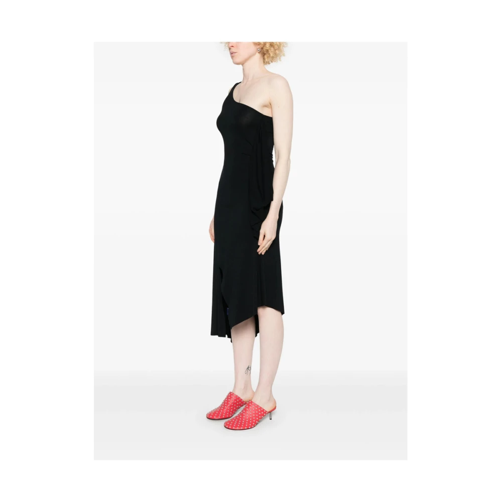 Gimaguas Zwarte Asymmetrische Jurk met Voorspleet Black Dames
