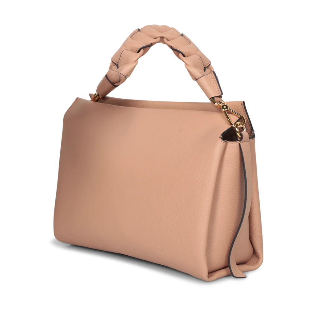 Coccinelle Gevlochten Handvat Leren Tas Beige Dames