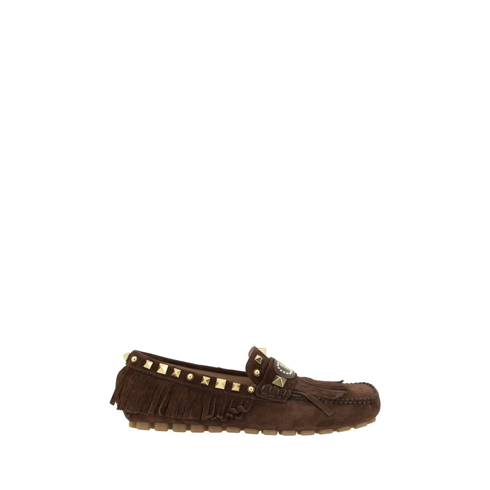 Valentino Garavani Women's Brown Bos Taurus Slip-On Loafers - Loafers - 4 Uk - Shoes