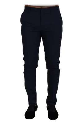 Blå Elegant Slim Fit Kjolbyxor