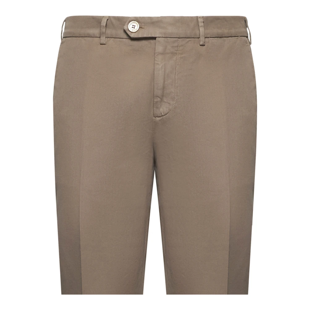 BRUNELLO CUCINELLI Beige Katoenen Italiaanse-Pasvorm Broek Beige Heren