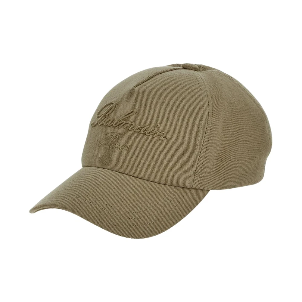 Balmain Polyester Logo Cap Beige Heren