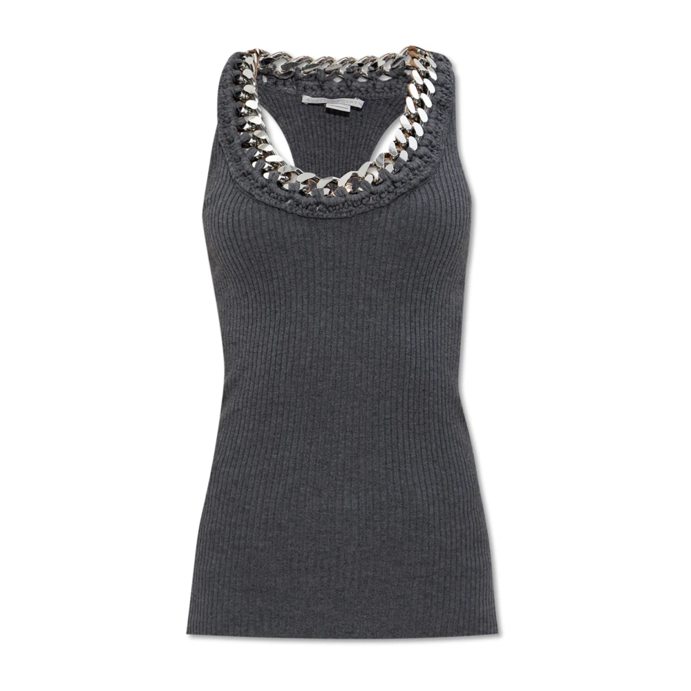 Stella Mccartney Top met decoratieve ketting Gray Dames