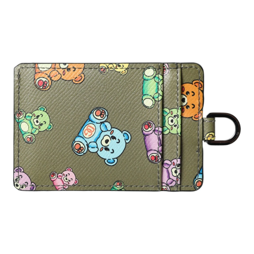 Dolce & Gabbana Army Green Teddybeer Leren Portemonnee Green Dames