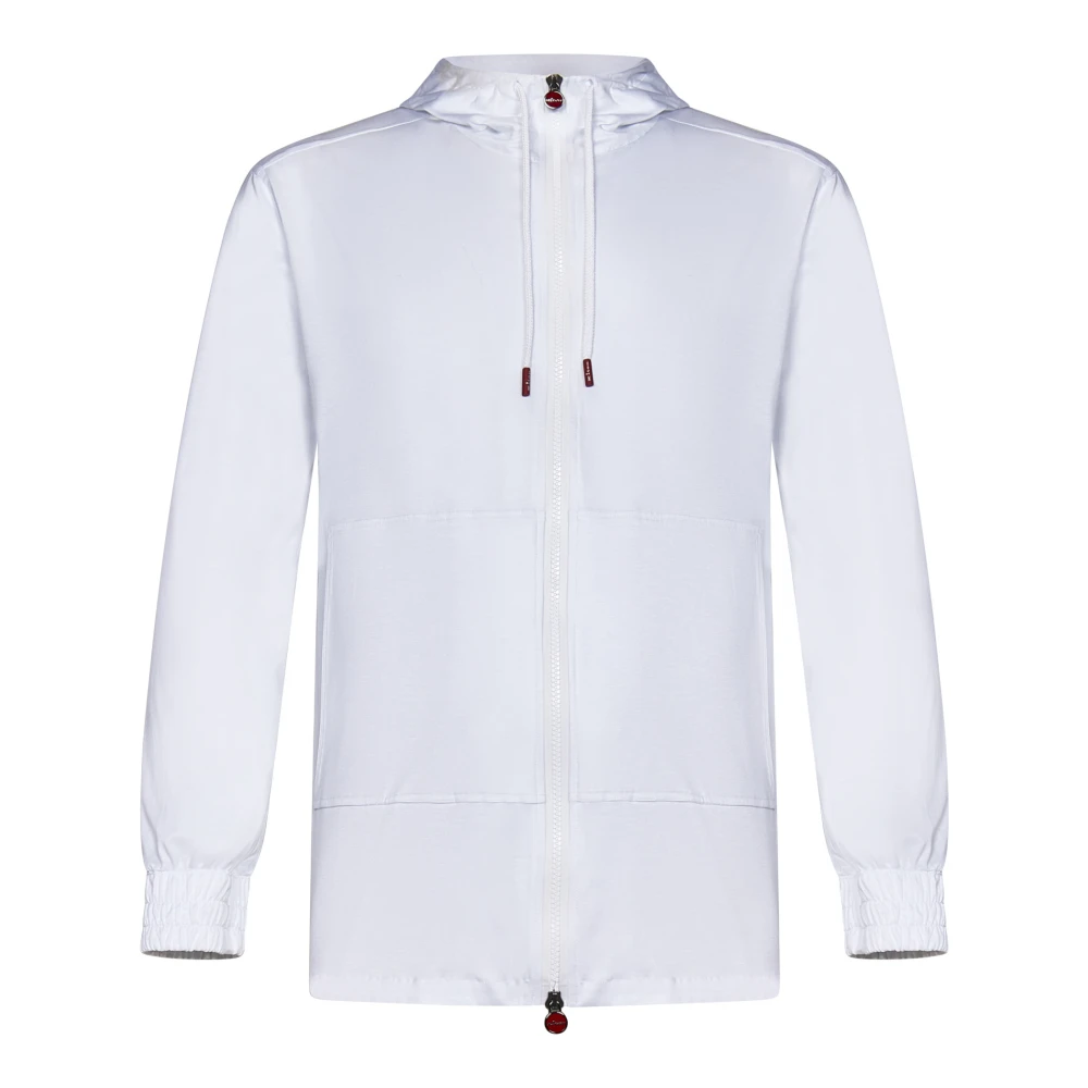 Kiton Witte Hoodie met Rits White Heren