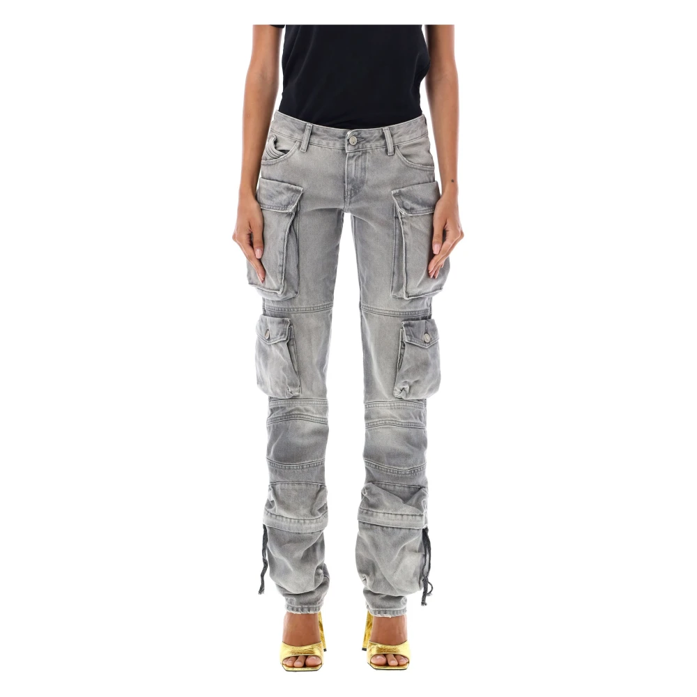 The Attico Grijze Straight Jeans Aw23 Gray Dames