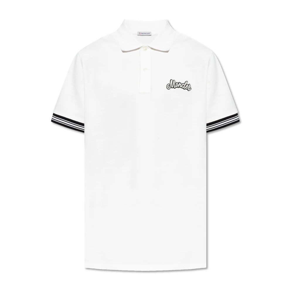 Moncler Polo met logo White Heren