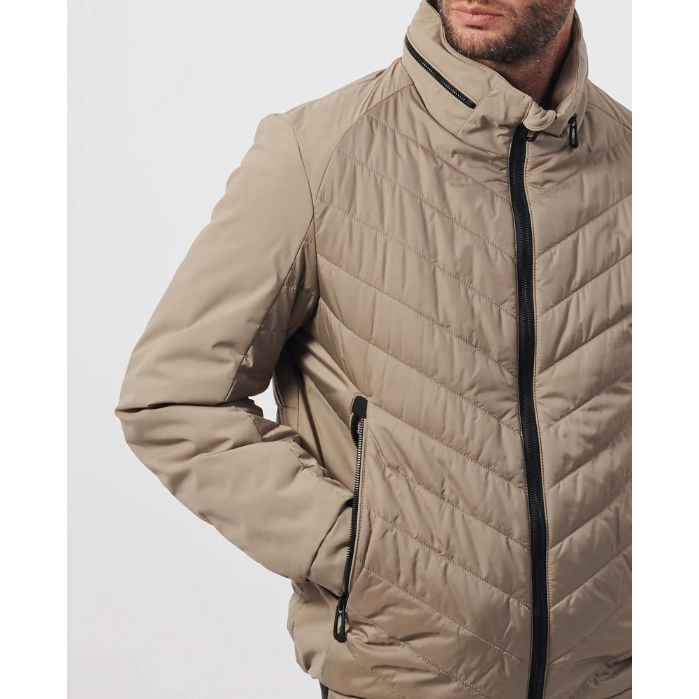 Bugatti Gewatteerde capuchonjas beige Heren