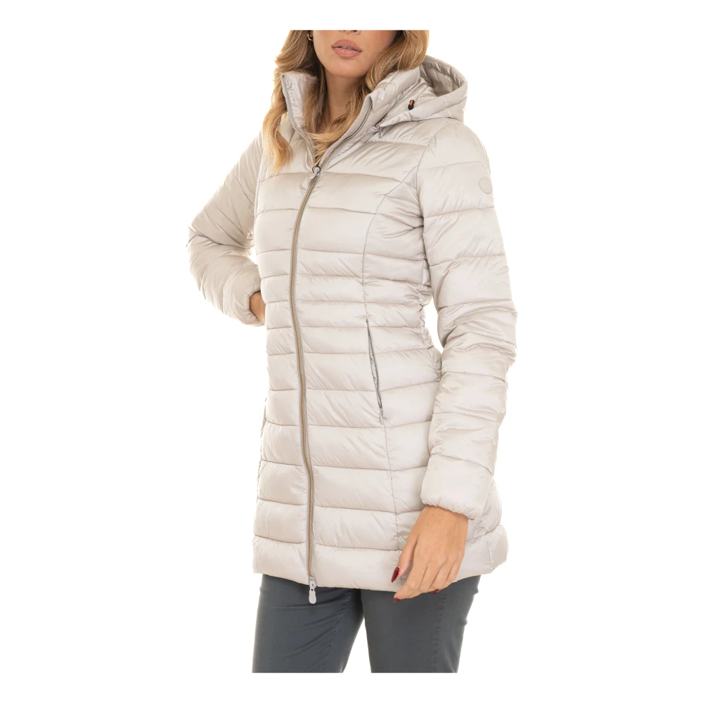 Save The Duck Gewatteerde Reese jas met capuchon Beige Dames