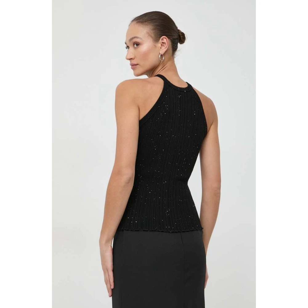 Guess Paillet Top Zwart Stretch Hemd Black Dames