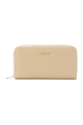 Beige minimalistisk läder plånbok
