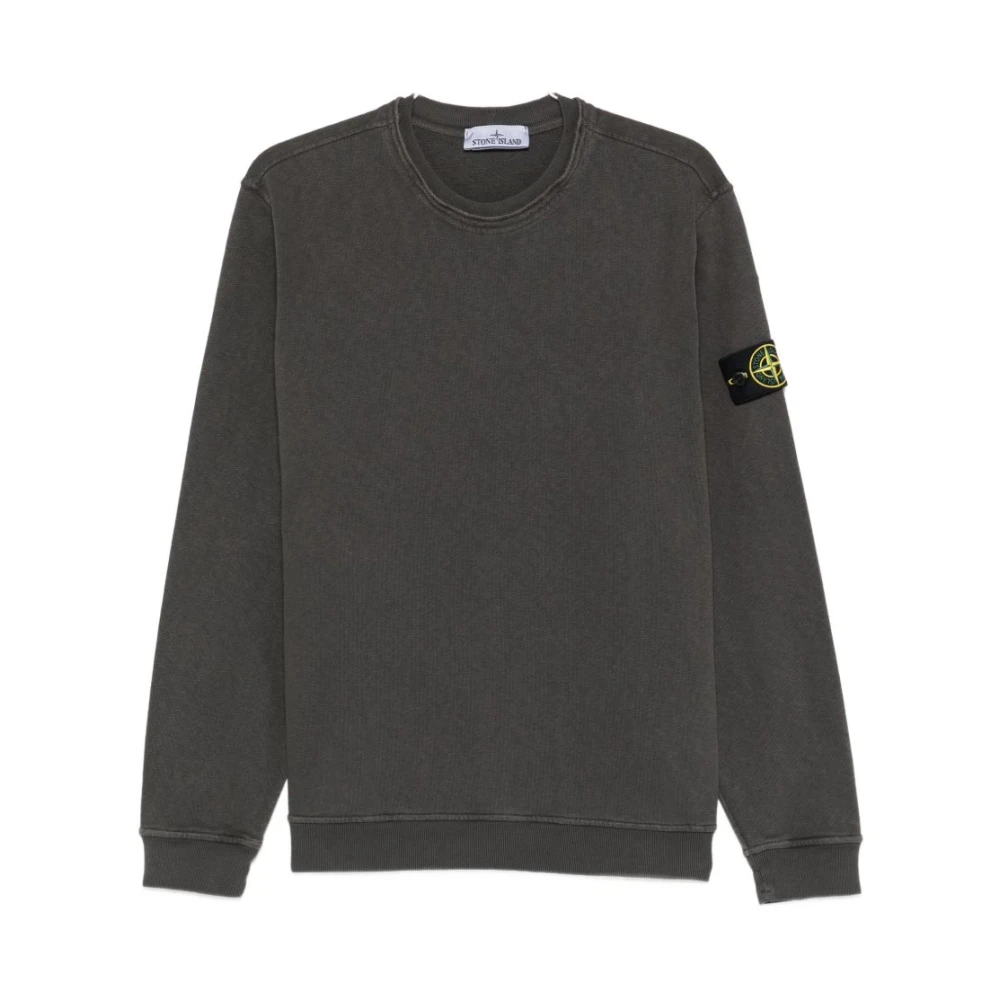 Stone Island Black Sweatshirts, Male, S, Crewneck Sweatshirt