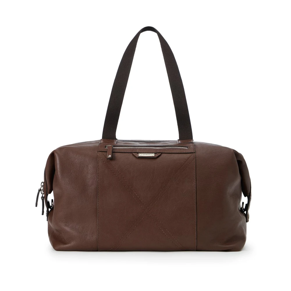 Iceberg Herr Brun Väskor One Size, Läder, Weekendväska I Läder