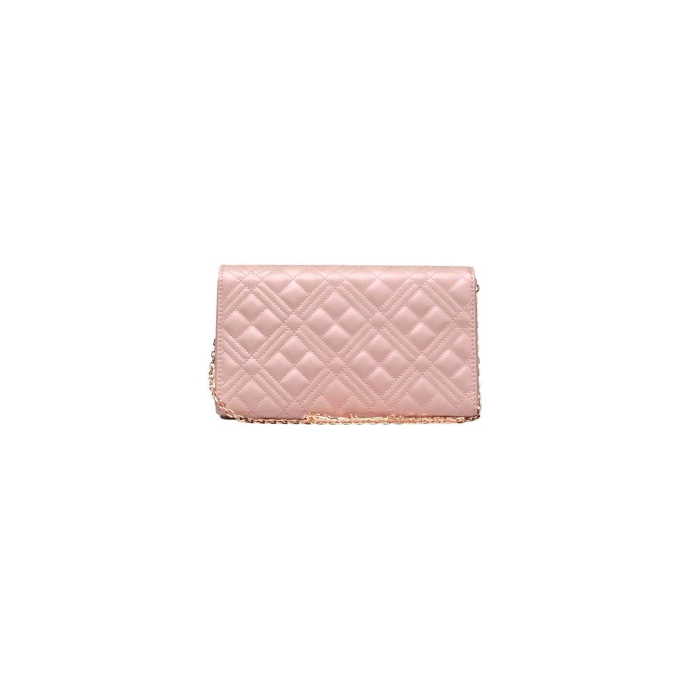 Love Moschino Schoudertas met Ketting en Logo Pink Dames