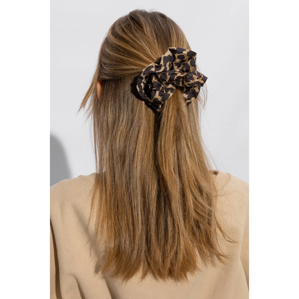 Ganni Scrunchie met dierenmotief Brown Dames