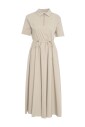 grey-drawstring-waist-midi-dress