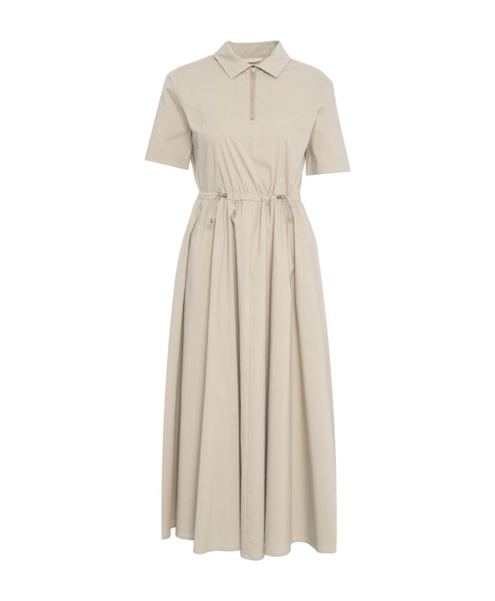 grey-drawstring-waist-midi-dress