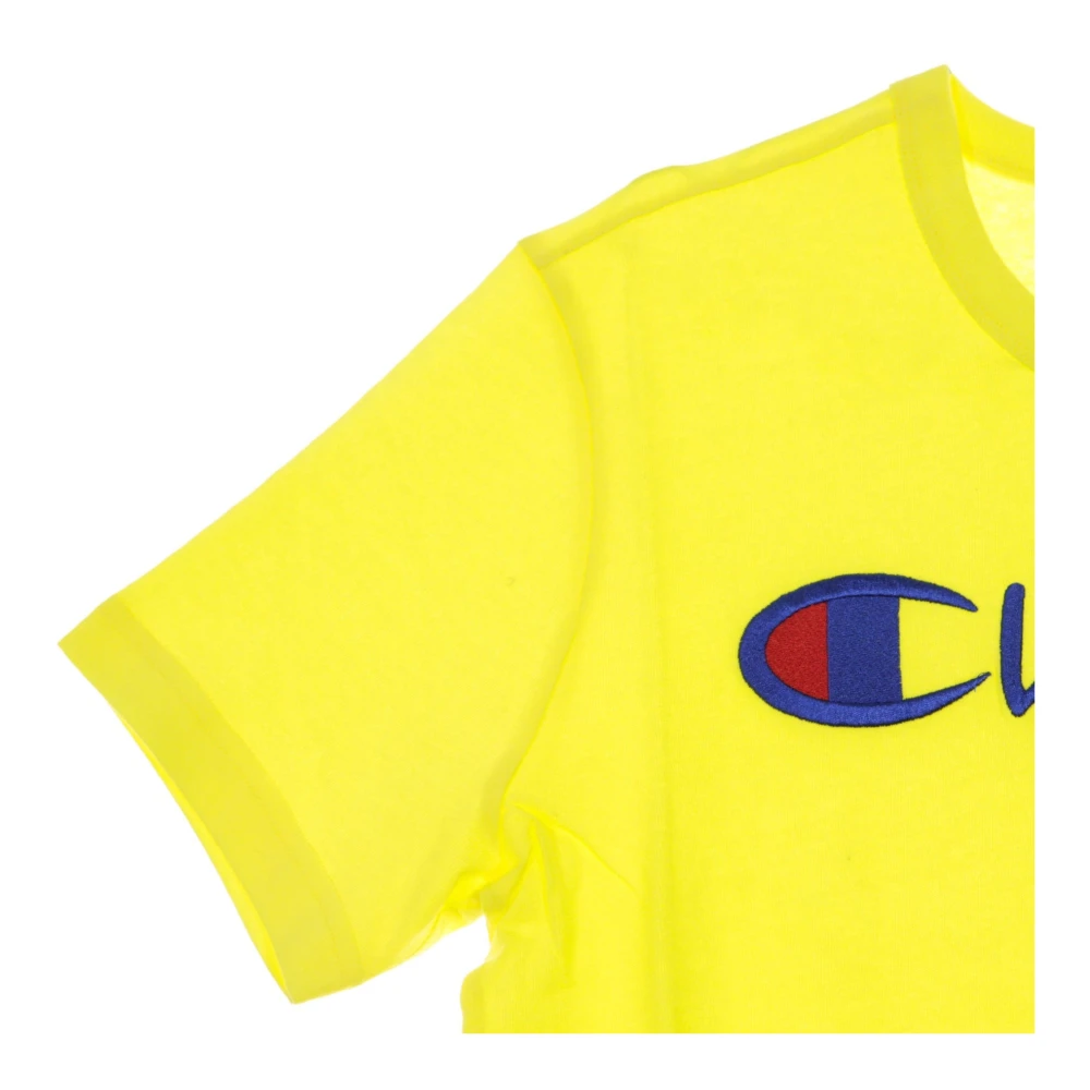 Champion Gele Crewneck Tee Shirt Yellow Heren
