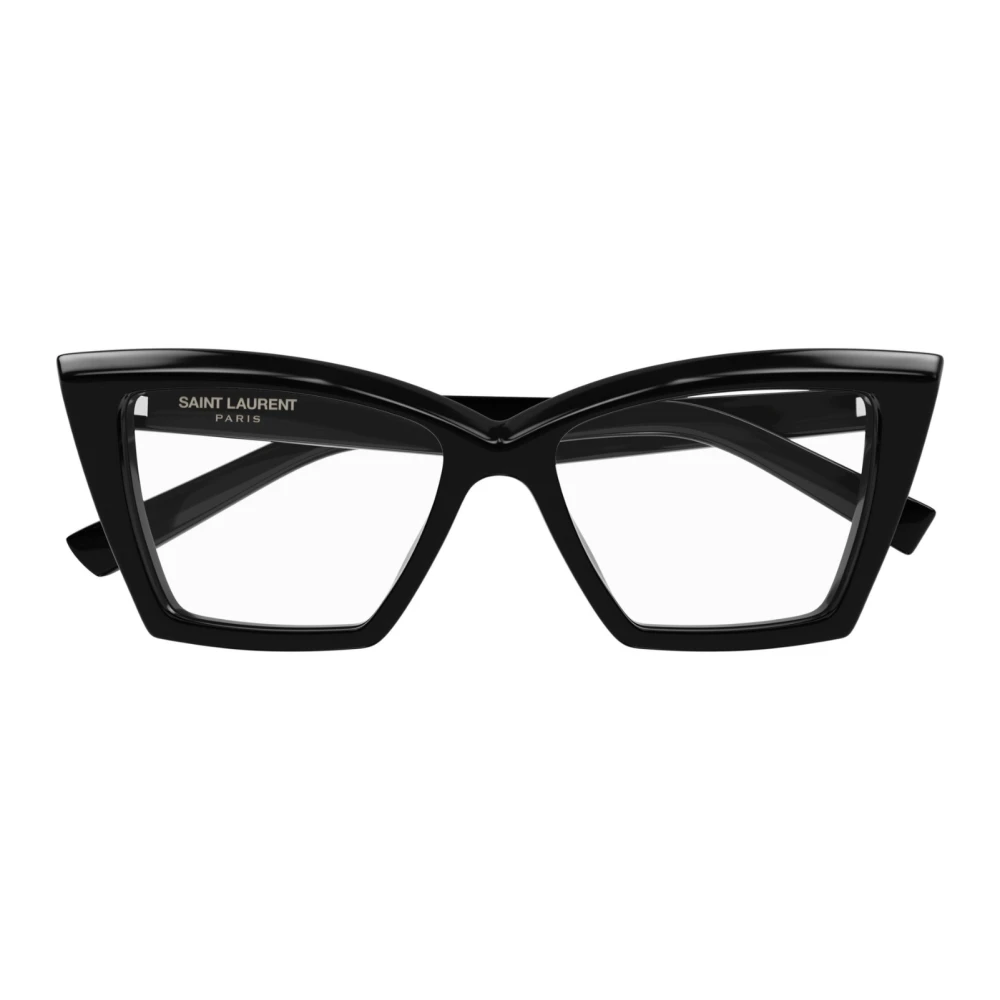 Saint Laurent Irregular Acetate Frame Eyeglasses Black Unisex