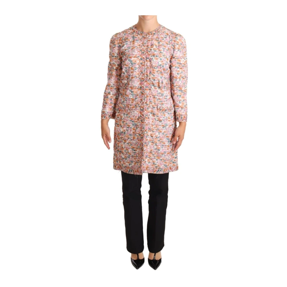 Dolce & Gabbana Women's Elegant Floral Silk Trench Coat