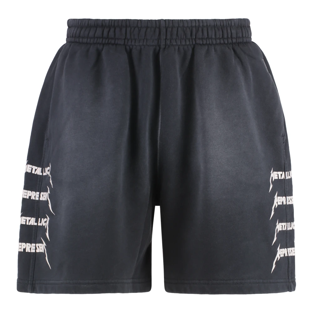 Represent Metallica Katoenen Bermuda Shorts Black Heren