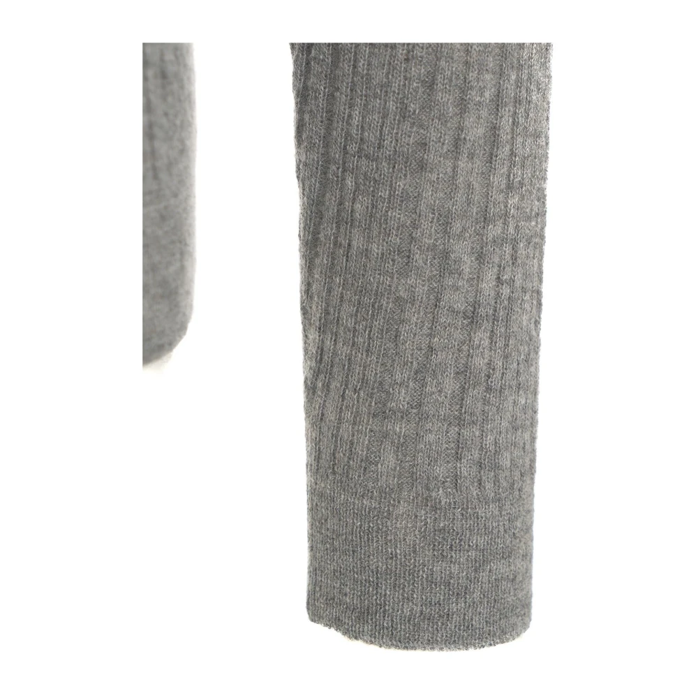 Jucca Italiaanse Gebreide Crew Neck Sweatshirt Gray Dames