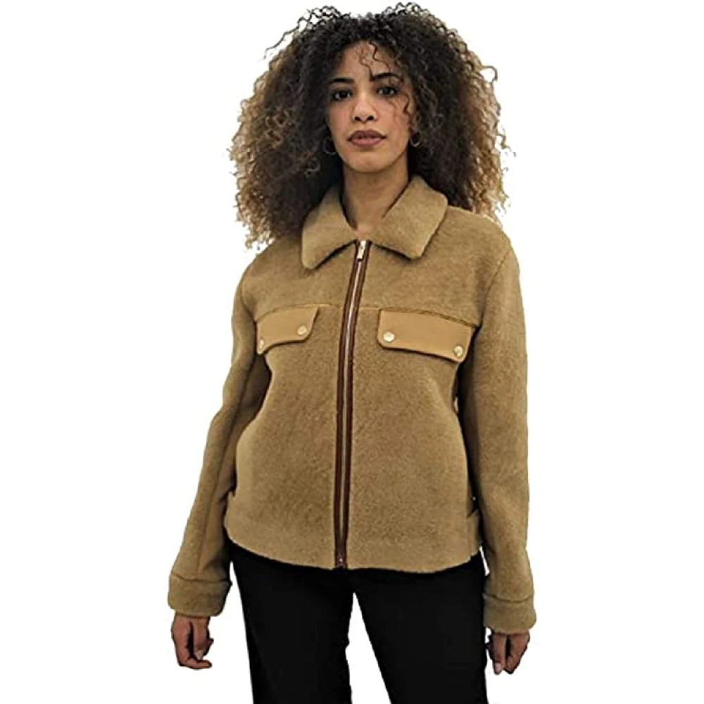 Alviero Martini 1a Classe Stijlvolle Bomberjack Beige Dames