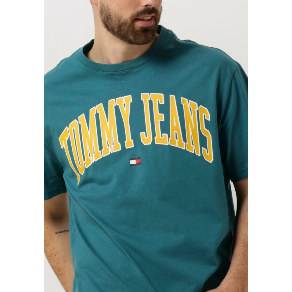 Tommy Jeans Heren Polo & T-shirts Reg Popcolor Varsity Tee Green Heren