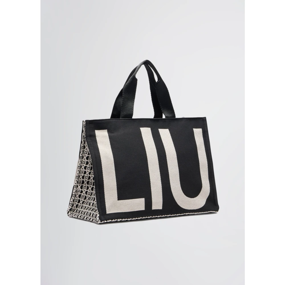 Liu Jo Zwarte Jacquard Monogram Shopper Multicolor Dames