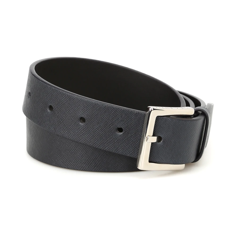 Orciani Men's Black Reversible Leather Belt, Made In Italy Medium