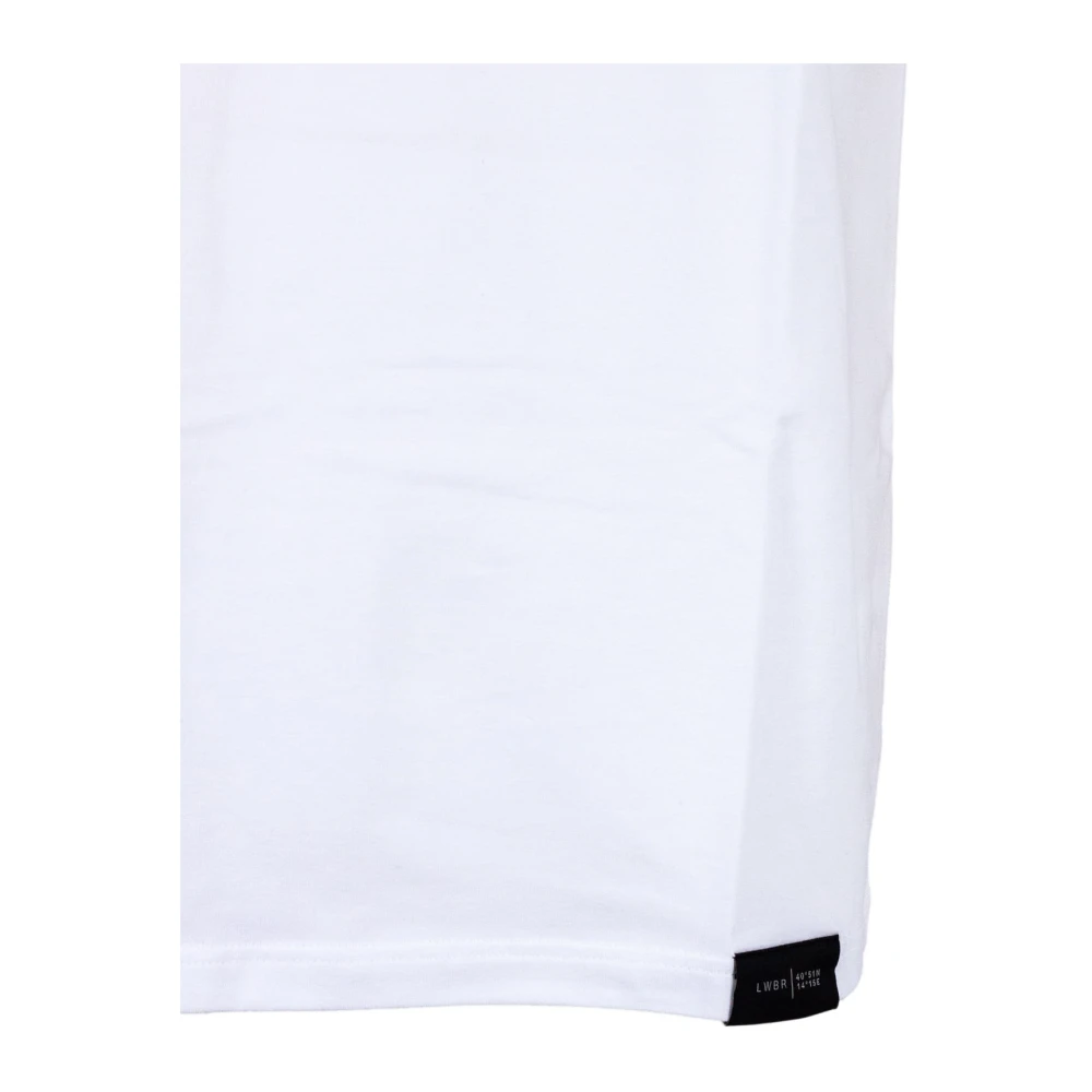 Low Brand Witte Katoenen T-shirt met Geribbelde Halfnek White Heren