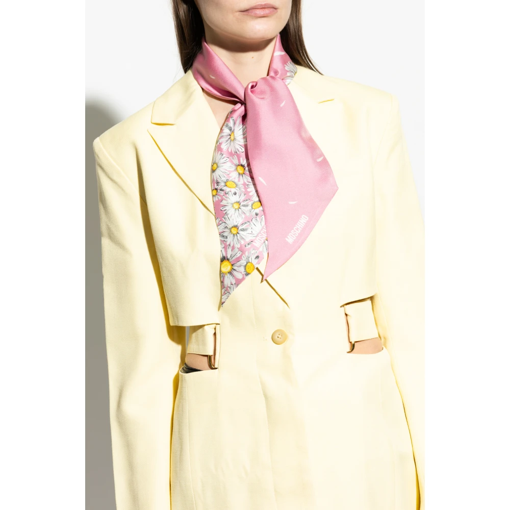 Moschino Zijden sjaal met bloemmotief Pink Dames
