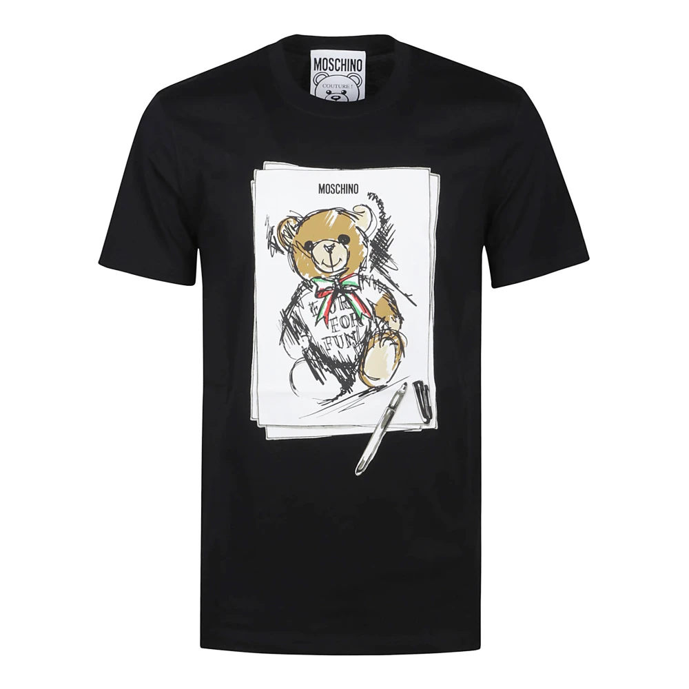 Moschino Schattig Beerprint T-shirt Black Heren