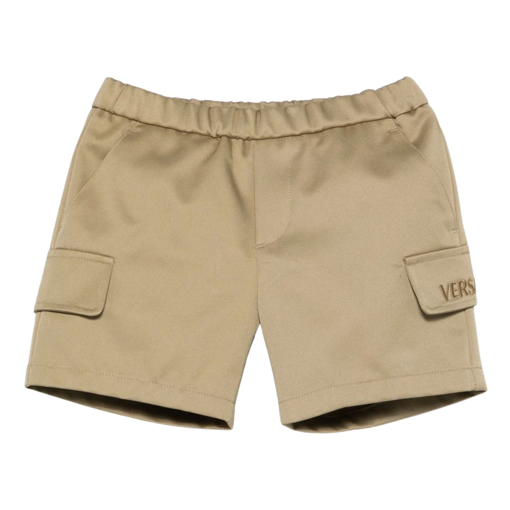 Versace Boys Beige Shorts,, Logo Cargo Shorts In Size 2 Y