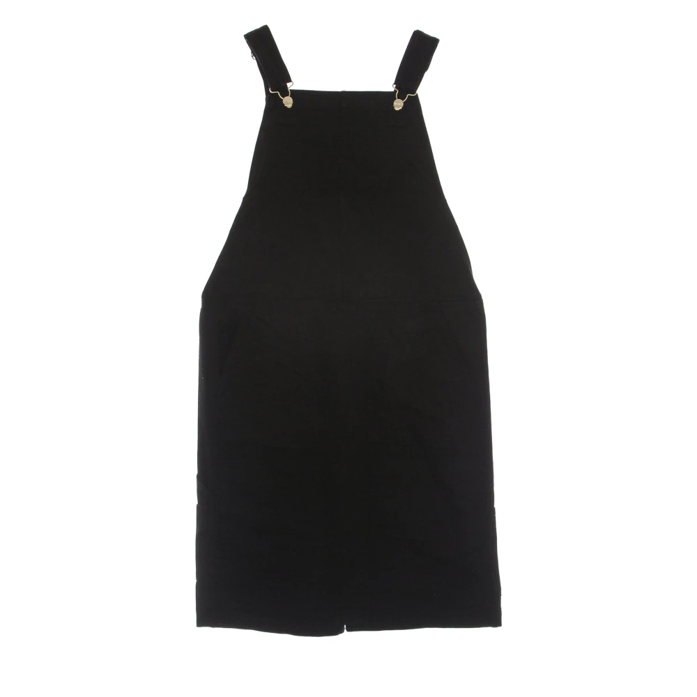 Carhartt WIP Zwarte Medley Dungaree Jurk met Zakken Black Dames