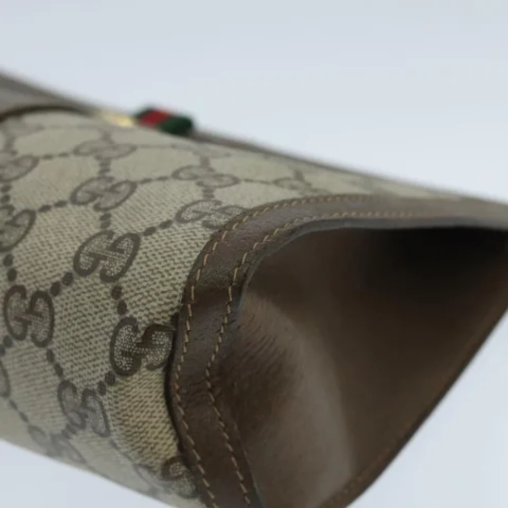 Gucci Vintage Pre-owned Canvas clutches Beige Dames