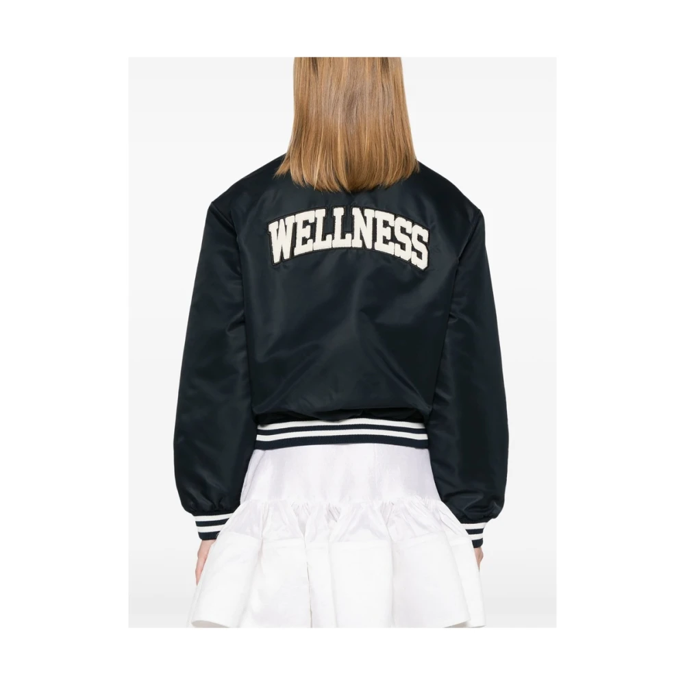 Sporty & Rich Navy Blauw Gewatteerd Baseball Jack Blue Dames