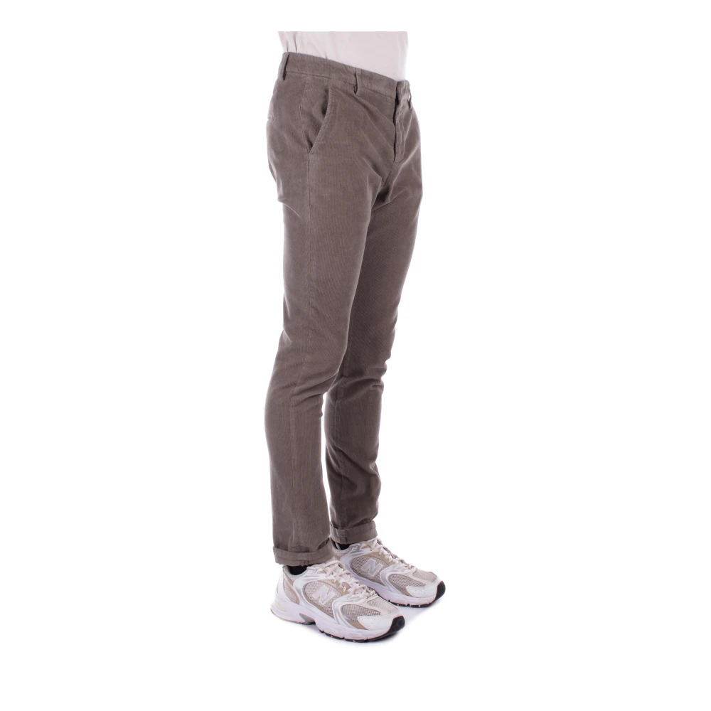 Dondup Slim Fit Duifgrijze Broek Gray Heren