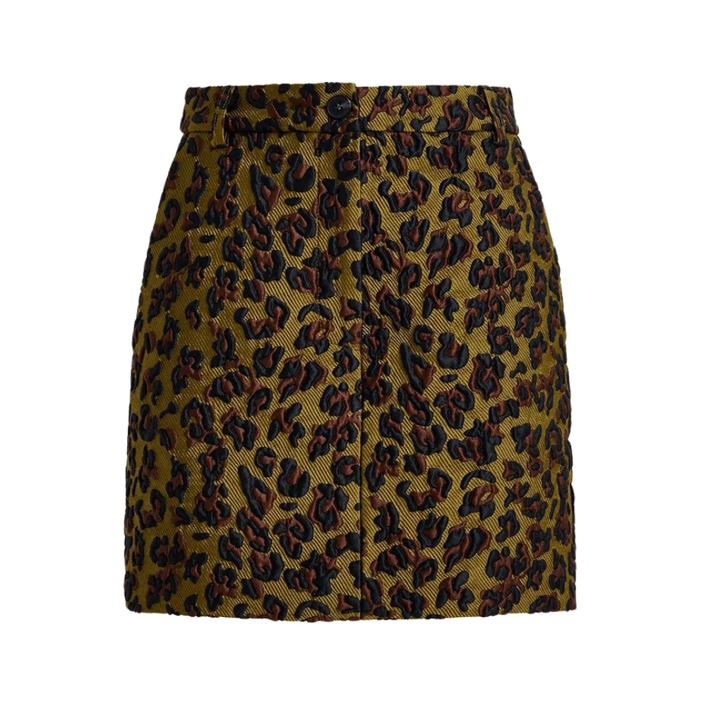 Essentiel Antwerp Stijlvolle Jacquard Minirok Brown Dames