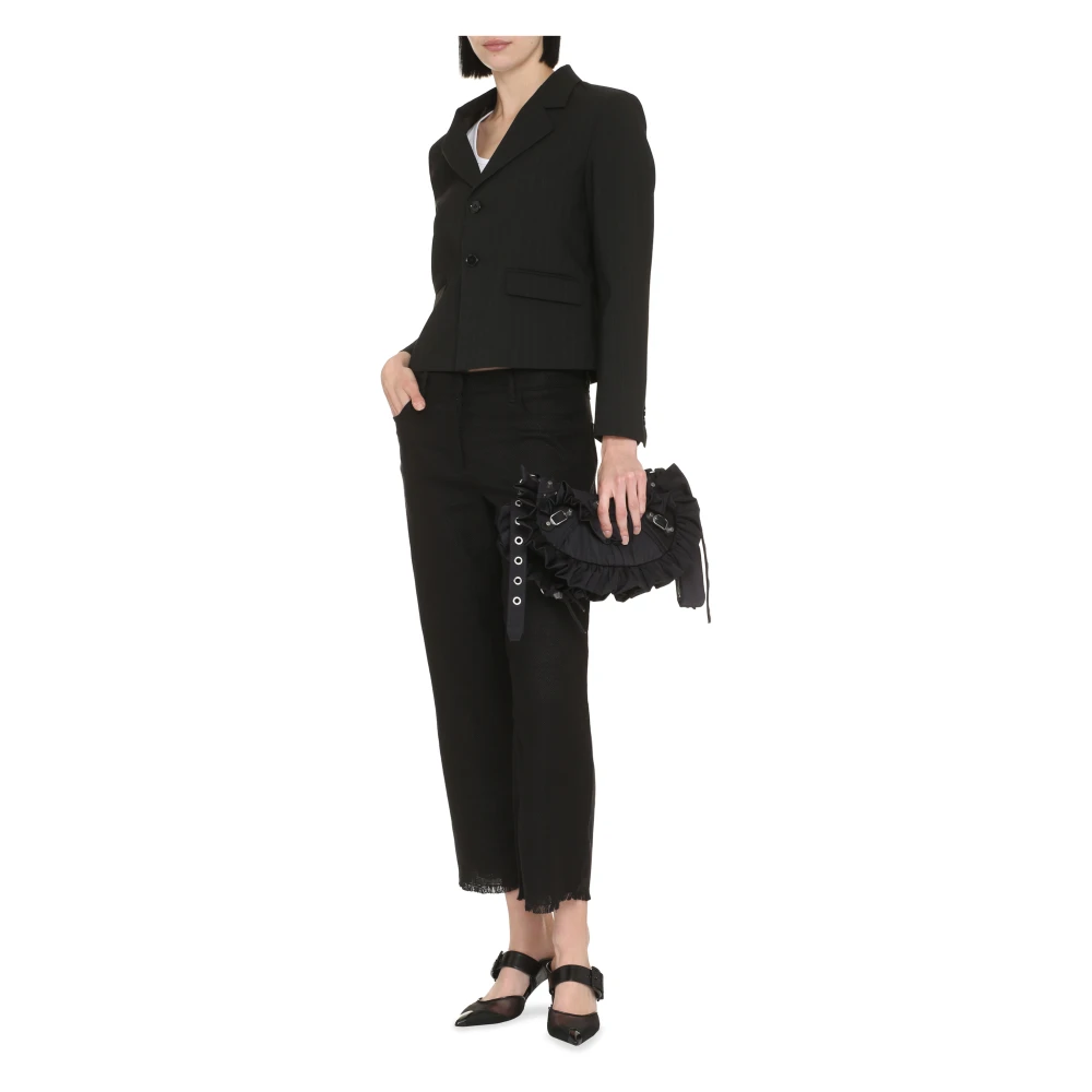 MM6 Maison Margiela Pin-striped Blazer met reverskraag Black Dames