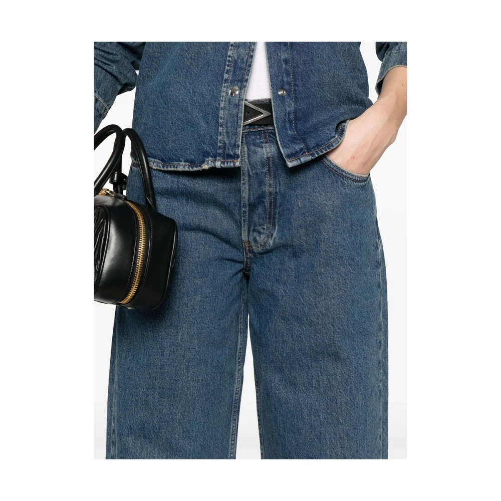Anine Bing Klassieke Blauwe Jeans met Knoopsluiting Blue Dames