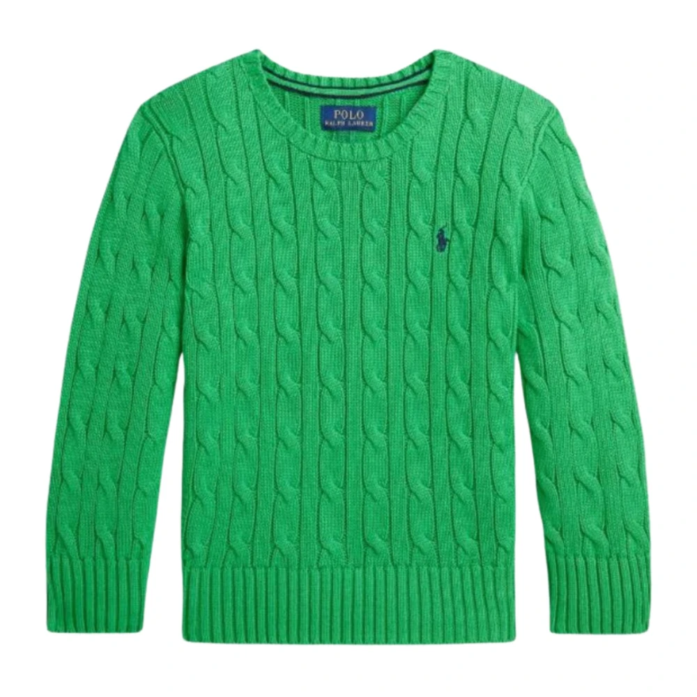 Ralph Lauren Grön Stickad Crewneck Tröja Barn Green, Pojke