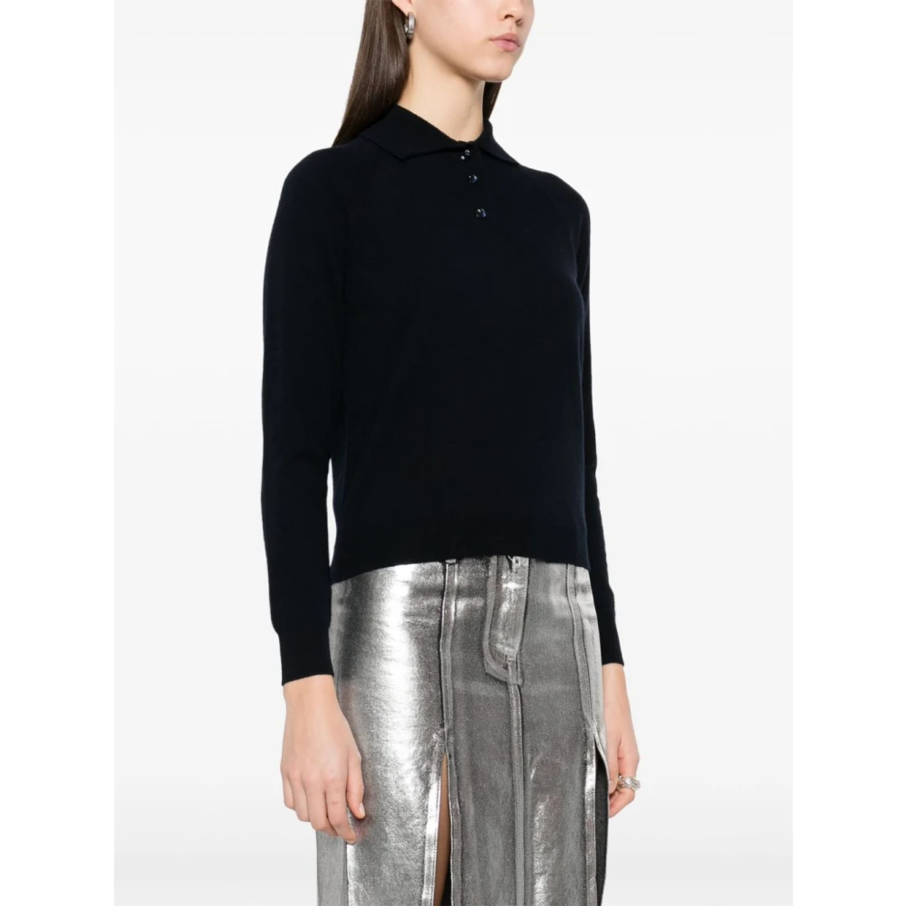 Maison Margiela Blauwe T-shirts en Polos met Handtekeninglogo Blue Dames