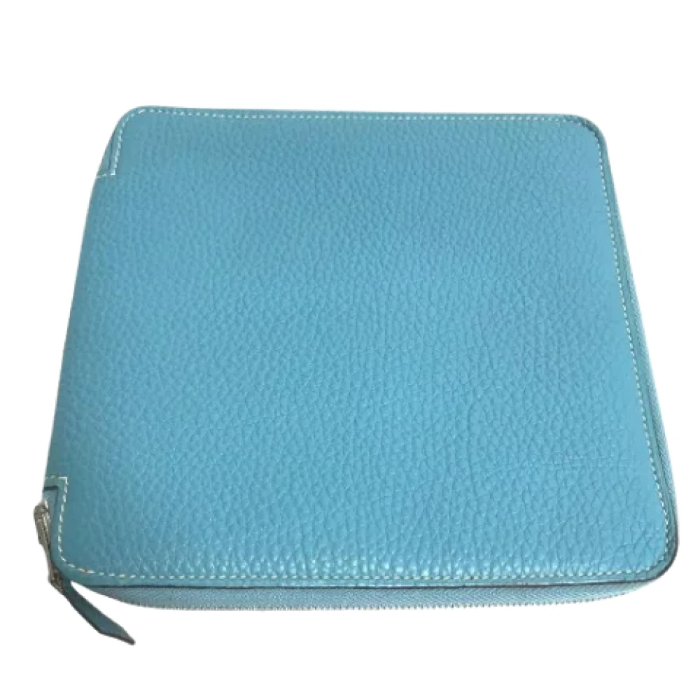 Hermès Vintage Pre-owned Leather pouches Blue Dames